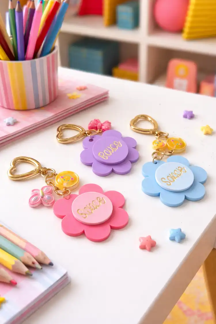 Anayat Floral Name Keychain